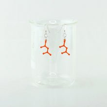 Ammonium Dinitramide Molecule Earrings in Transparent Orange Acrylic
