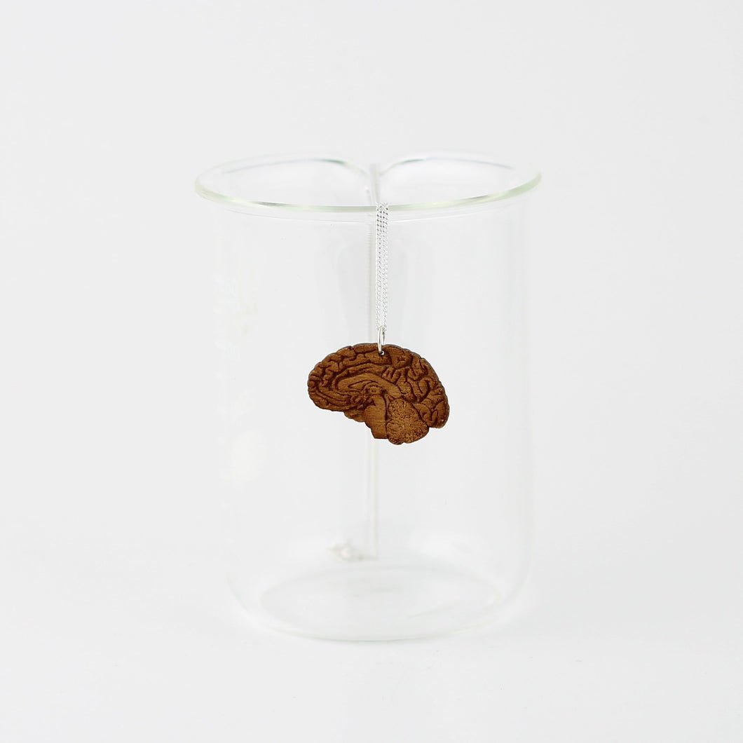 Anatomical Human Brain Necklace in Birch Plywood