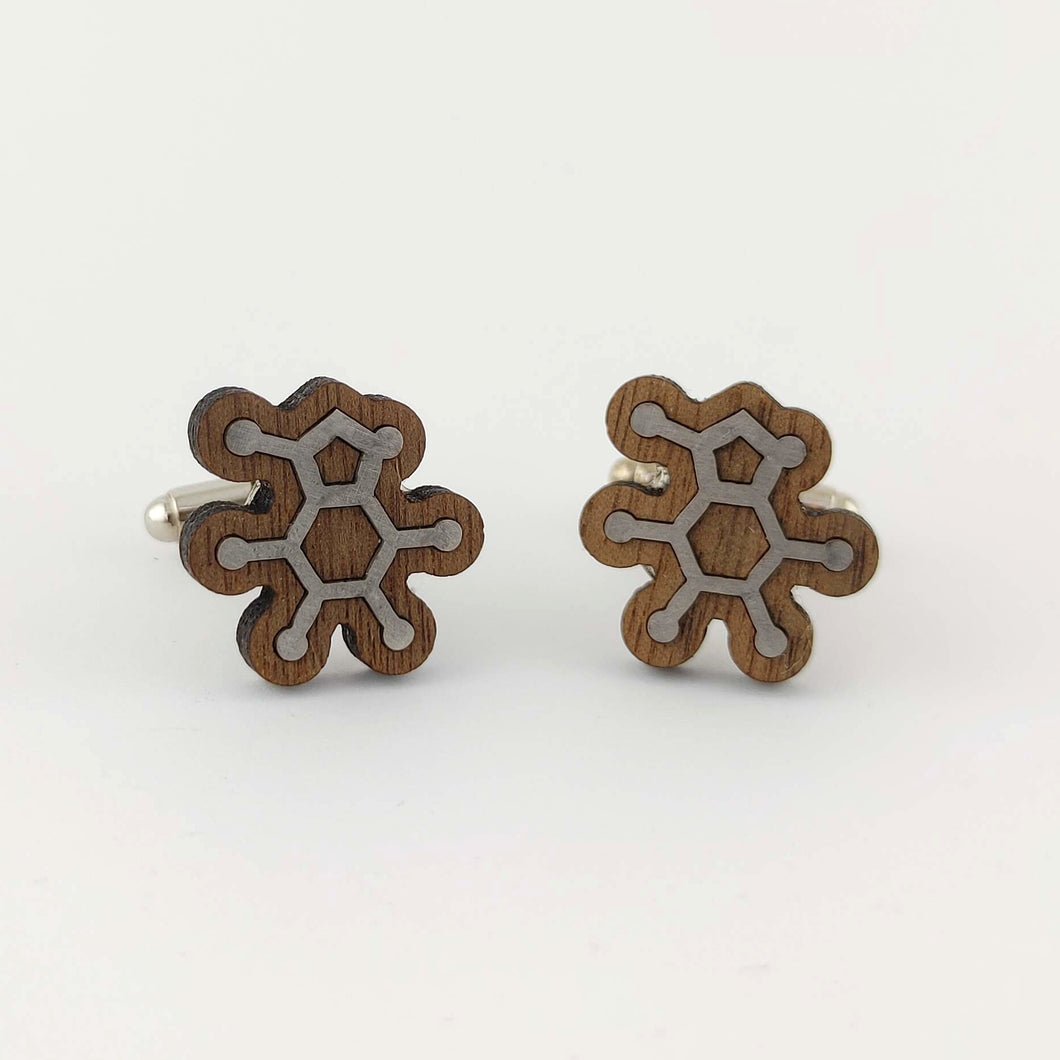 Caffeine Molecule Cufflinks