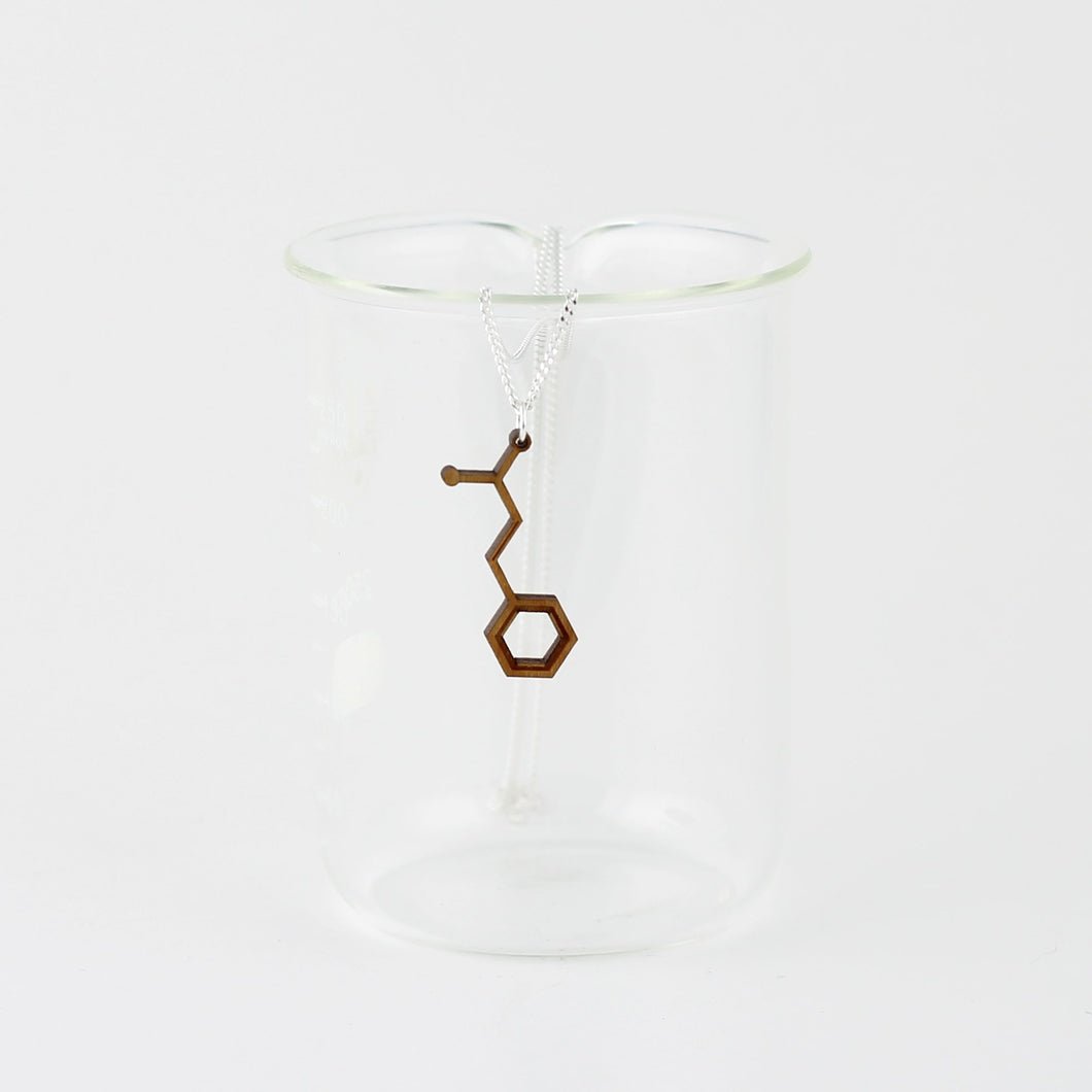 Aromatic Scented Cinnamon Molecule Necklace in Birch Plywood