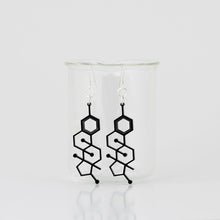 Estrogen Molecule Earrings in Black Acrylic