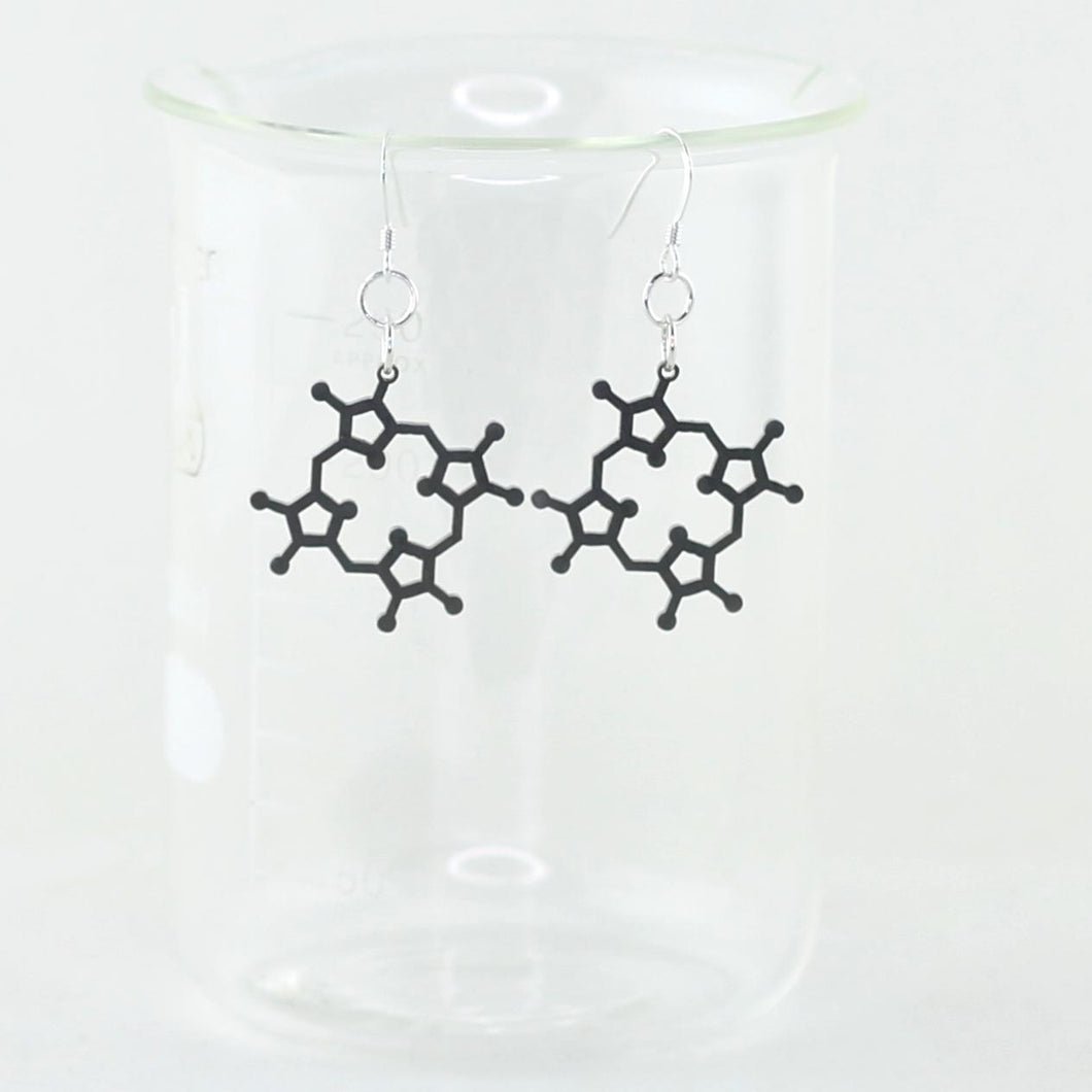 Chlorophyll Molecule Earrings in Stainless Steel