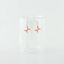 Hydrazine Molecule Earrings in Transparent Orange Acrylic