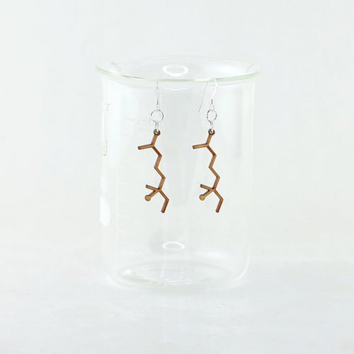 Aromatic Scented Lily Molecule Earrings in Birch Wood