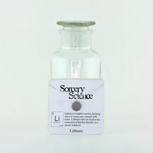 Lithium Bohr Model Atom Necklace in Stainless Steel on Card for Retail