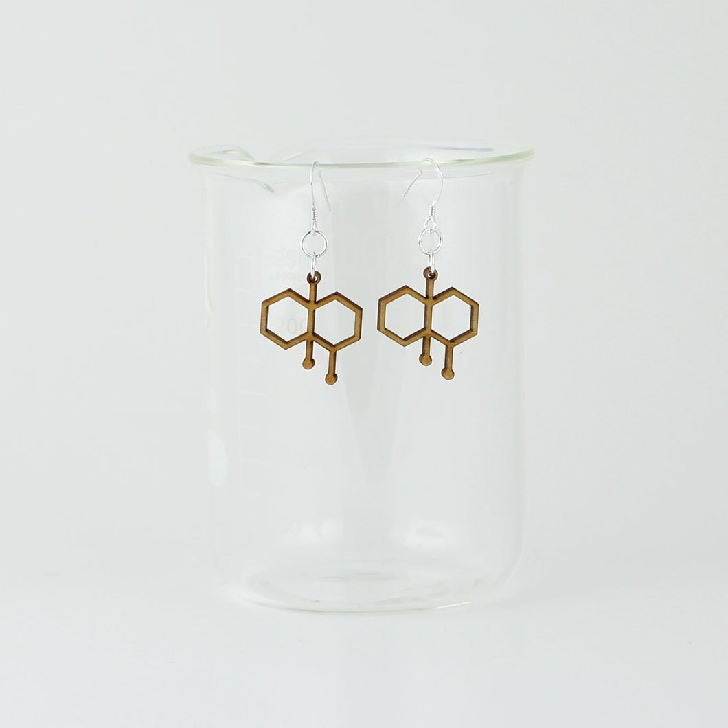 Petrichor Molecule Earrings in Birch Wood