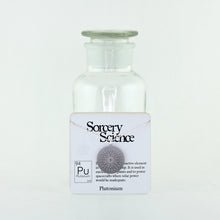 Plutonium Bohr Model Atom Necklace in Stainless Steel on Card for Retail