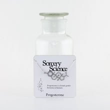 Progesterone Molecule Necklace in Stainless Steel on Card for Retail
