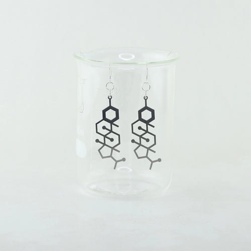 Progesterone Molecule Earrings in Stainless Steel