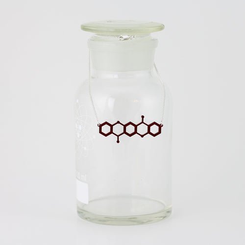 Red Pigment Molecule Necklace in Transparent Red Acrylic