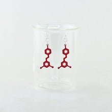 Resveratrol Molecule Earrings in Transparent Red Acrylic