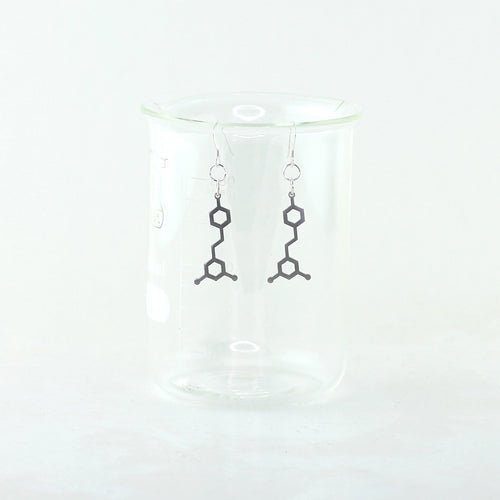 Resveratrol Molecule Earrings in Stainless Steel