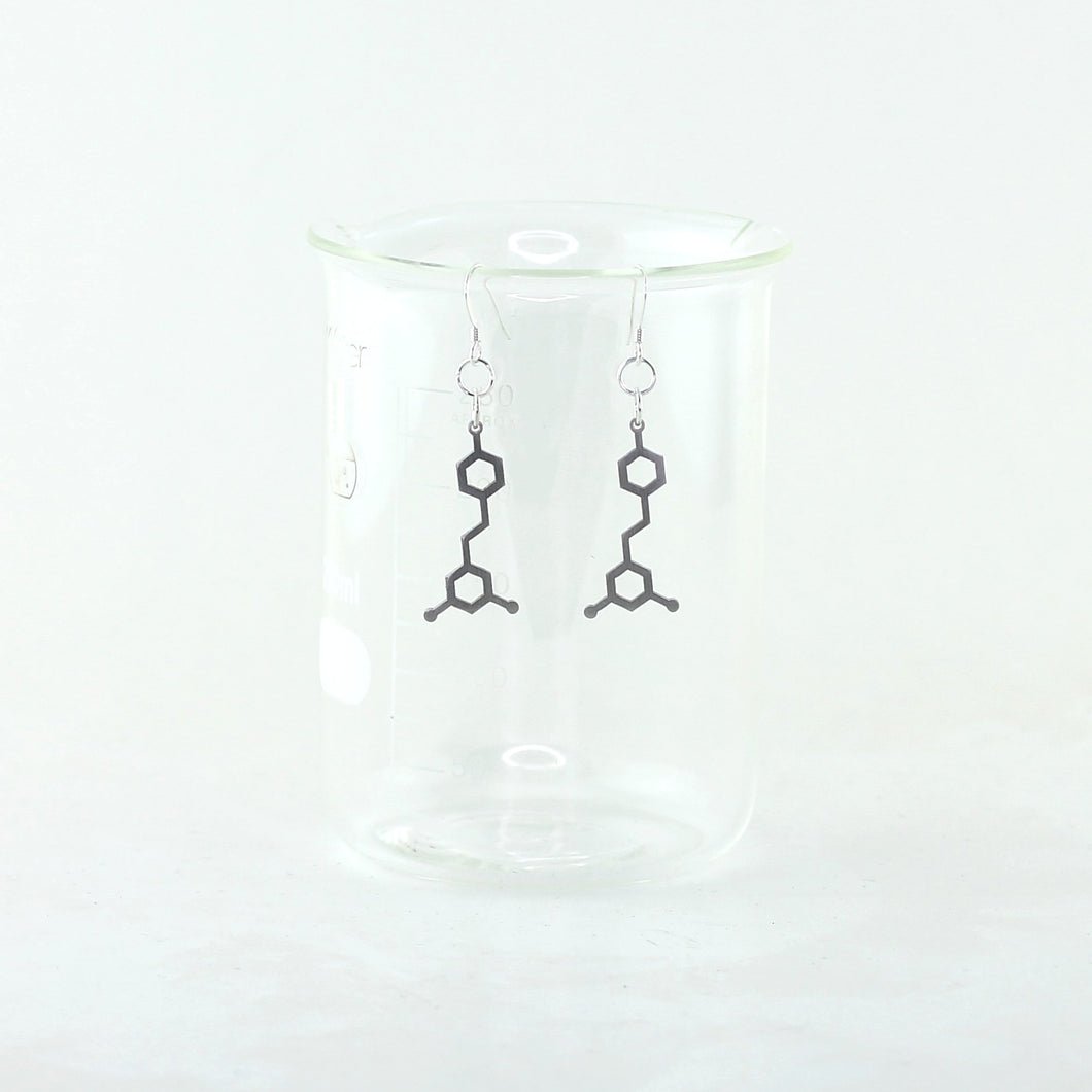 Resveratrol Molecule Earrings in Stainless Steel