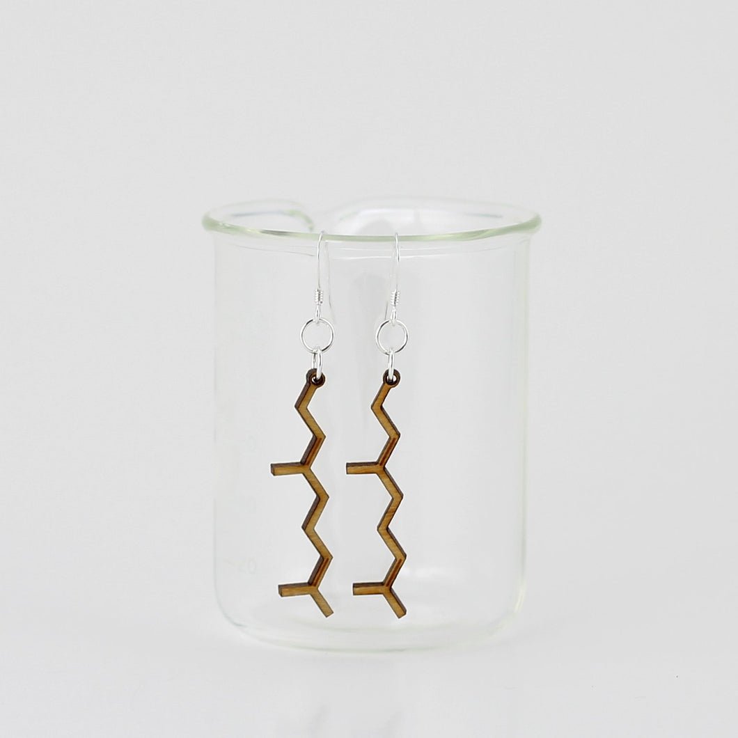 Aromatic Scented Rose Molecule Earrings in Birch Plywood