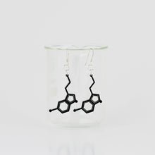 Serotonin Molecule Earrings in Black Acrylic