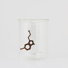 Serotonin Molecule Necklace in Walnut
