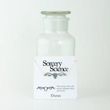 Small Uterus Necklace in Stainless Steel on Card for Retail