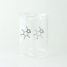 Caffeine Molecule Earrings in Stainless Steel
