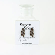 Testosterone Molecule Cufflinks on Card for Retail