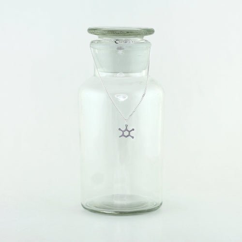 Thymine Molecule Charm Necklace in Stainless Steel