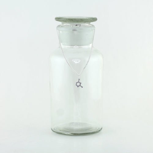 Uracil Molecule Charm Necklace in Stainless Steel